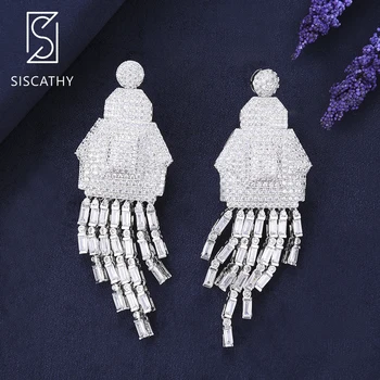 SISCATHY Luxury Princess Tassels Earrings Full Mirco Cubic Zirconia Naija Wedding Women Drop Earrings Fashion Jewelry 2019
SISCATHY Luxury Princess Tassels Earrings Full Mirco Cubic Zirconia Naija Wedding Women Drop Earrings Fashion Jewelry 2019