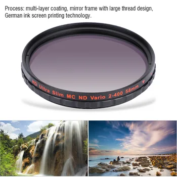 Zomei 58mm Slim Multi-Coated HD ND2-400 Fader Variable ND Filter For DSLR Camera
Zomei 58mm Slim Multi-Coated HD ND2-400 Fader Variable ND Filter For DSLR Camera