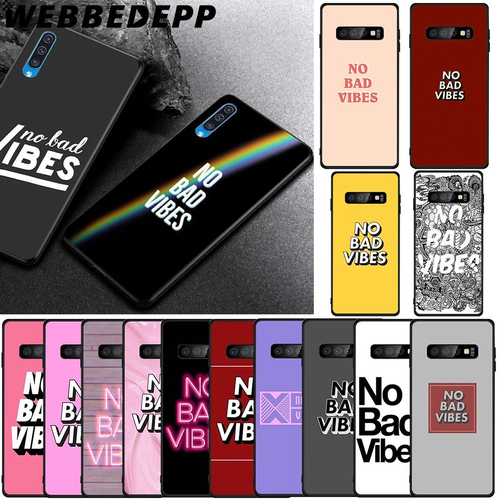 WEBBEDEPP No Bad Vibes Мягкий ТПУ чехол для Samsung Galaxy S6 S7 Edge S8 S9 S10 Plus S10e | Мобильные телефоны и