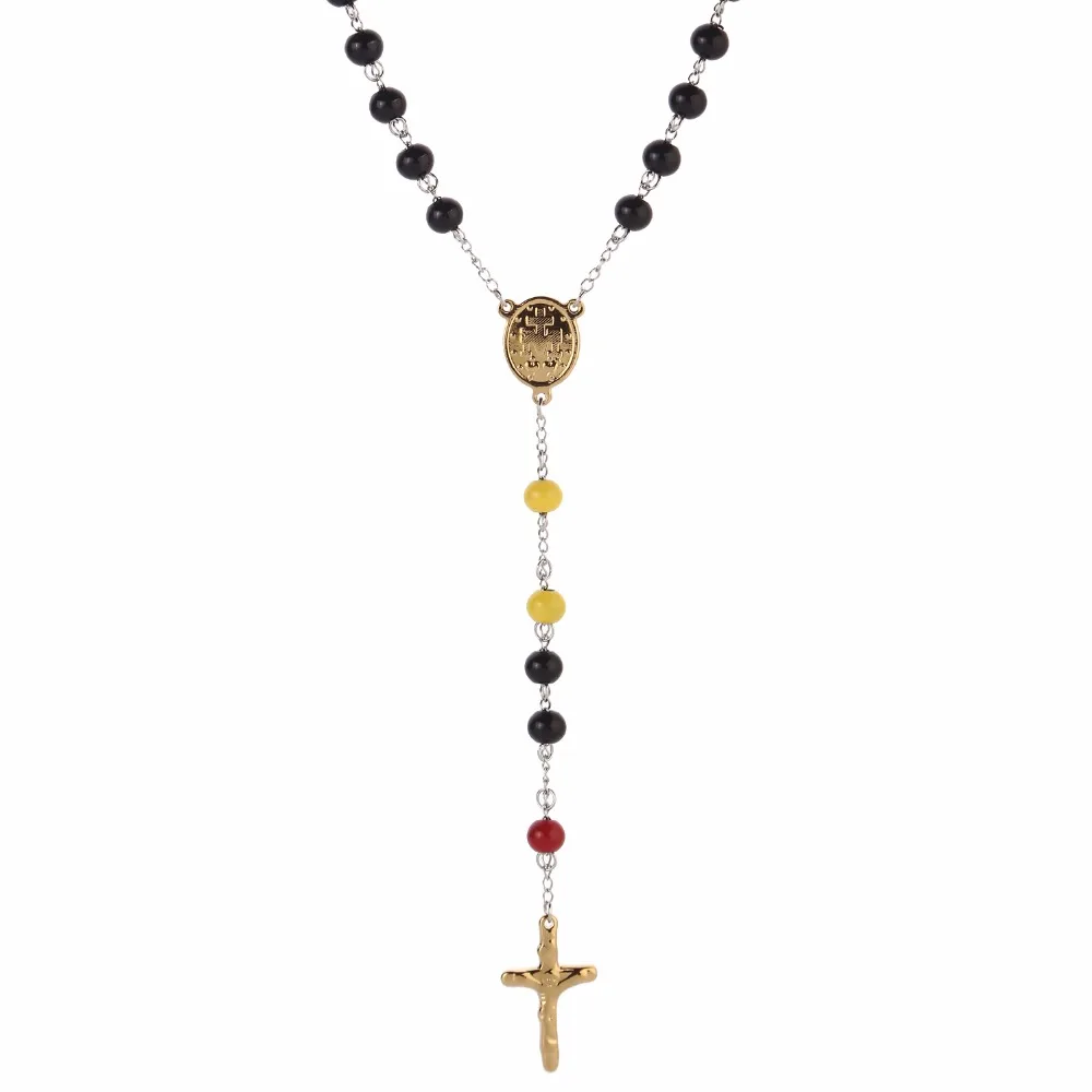 Witaya Long Catholic Rosary Necklace Stainless Steel Tri-Color Rosary Beads 8mm with Crucifix
Witaya Long Catholic Rosary Necklace Stainless Steel Tri-Color Rosary Beads 8mm with Crucifix
