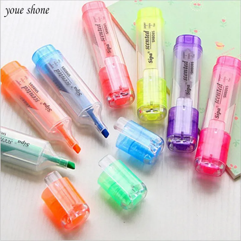 1Pcs/lot Kwaii Color Fluorescent Highlighter Pen Stationery Watercolor Notebook Marker Pen For School Supplies Office
1Pcs/lot Kwaii Color Fluorescent Highlighter Pen Stationery Watercolor Notebook Marker Pen For School Supplies Office