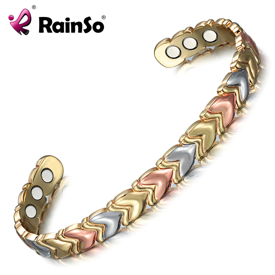 RainSo Health Magnetic Bracelet & Bangle for Women Copper Bio Energy Bracelet Hot Sale Tricolor Fashion Jewelry for Arthritis
RainSo Health Magnetic Bracelet & Bangle for Women Copper Bio Energy Bracelet Hot Sale Tricolor Fashion Jewelry for Arthritis