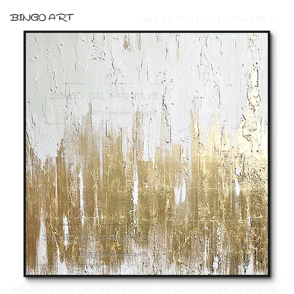 Pure Handmade Artwork Abstract White and Gold Foil Oil Painting Hand-painted High Quality White and Golden Abstract Oil Painting
Pure Handmade Artwork Abstract White and Gold Foil Oil Painting Hand-painted High Quality White and Golden Abstract Oil Painting