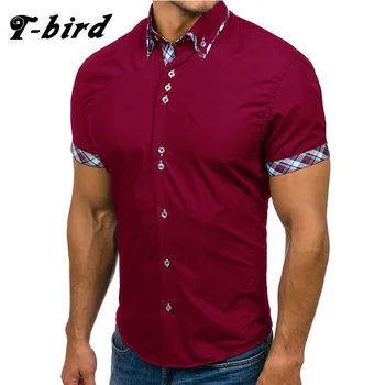 T-bird Formal Turn -Down Collar Shirts Spring Short Sleeve Male Plaid Patchwork Cardigan Moletom Masculino Social Dress Blouse
T-bird Formal Turn -Down Collar Shirts Spring Short Sleeve Male Plaid Patchwork Cardigan Moletom Masculino Social Dress Blouse