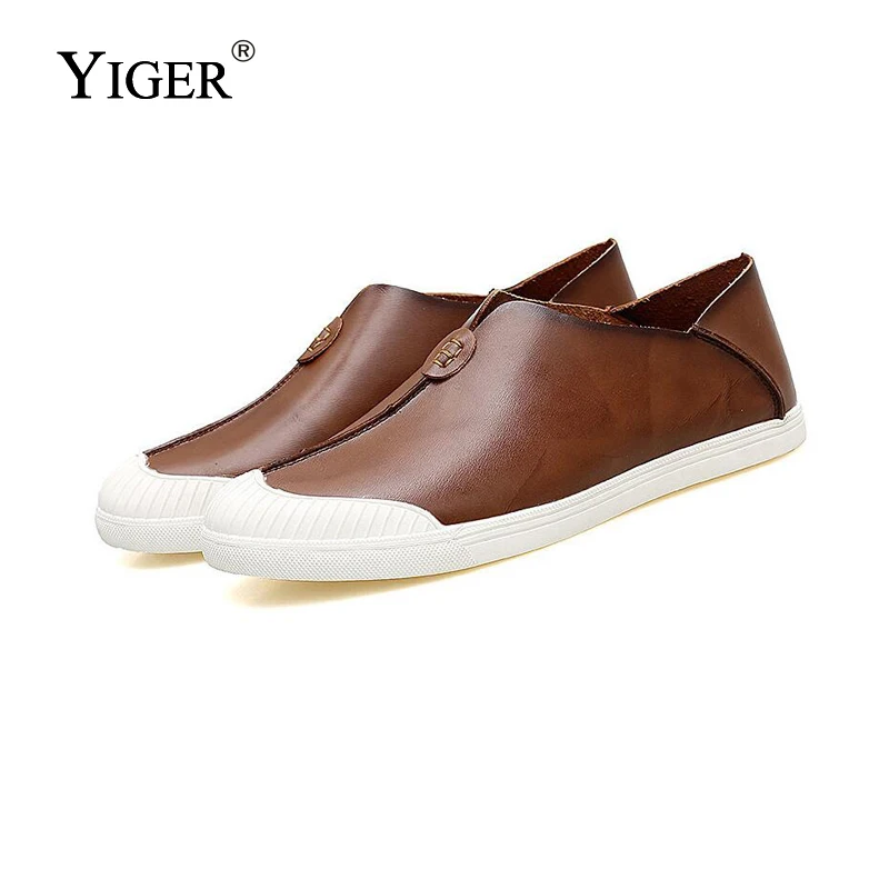YIGER/Новинка мужские лоферы из натуральной кожи Мужская обувь для отдыха летняя