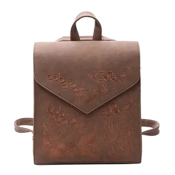 Embroidered double shoulder bag 2018 fashion ladies single shoulder bag travel bag lady style square PU material Backpack
Embroidered double shoulder bag 2018 fashion ladies single shoulder bag travel bag lady style square PU material Backpack