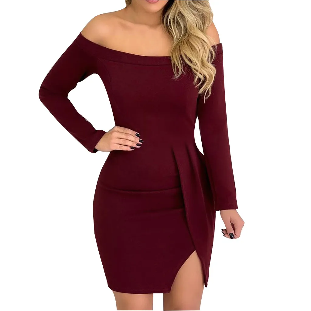 JAYCOSIN Dress Women winter 2019 fashion Sexy Solid Slash Neck Long Sleeve Off Shoulder Bodycon Open Fork Mini Dresses robe 9721
JAYCOSIN Dress Women winter 2019 fashion Sexy Solid Slash Neck Long Sleeve Off Shoulder Bodycon Open Fork Mini Dresses robe 9721