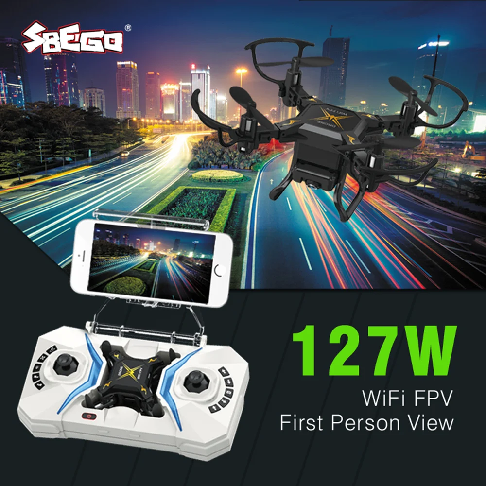 

SBEGO 127W Mini Drone With WiFi FPV 2.4GHz 4CH 6-Axis Gyro 0.3MP Camera RTF RC Mini Pocket Quadcopter Toy vs cx10w cx10wd tx