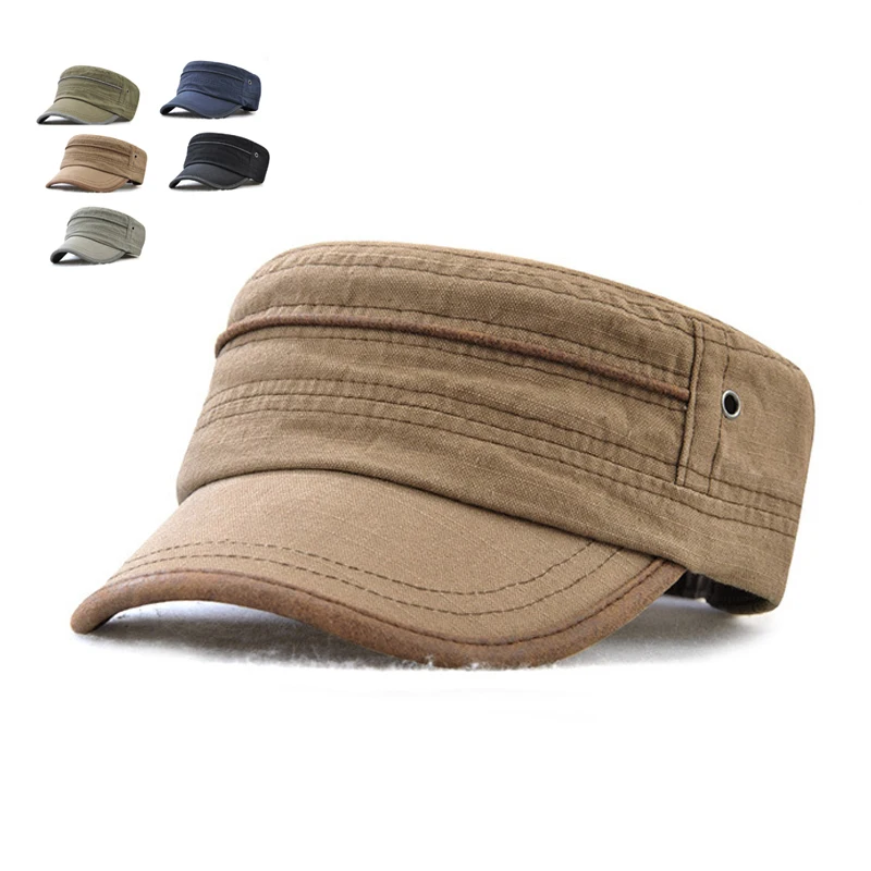 Men's Cotton Flat Cap Light Board Edging Retro Military Hats For Adult Men Snapback Resizable Size Brand Dad's Hat
Men's Cotton Flat Cap Light Board Edging Retro Military Hats For Adult Men Snapback Resizable Size Brand Dad's Hat