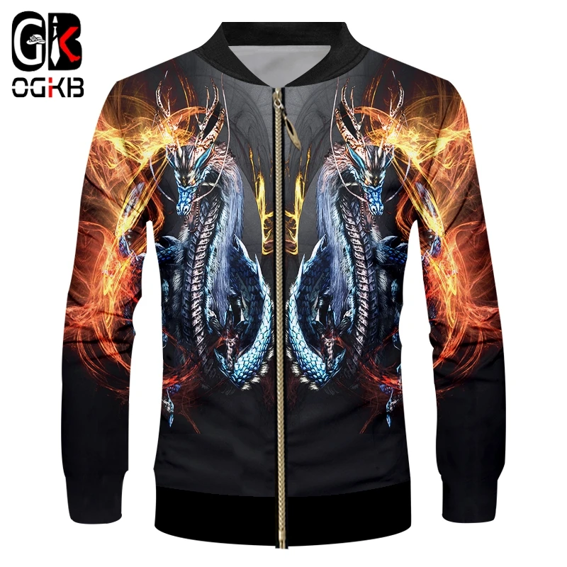 OGKB Fall Winter Casual Jacket Man Hiphop Long Sleeve Stand Collar Zip Jackets Printed Fire Dragon 3D Coat Man Fit Slim Overcoat
OGKB Fall Winter Casual Jacket Man Hiphop Long Sleeve Stand Collar Zip Jackets Printed Fire Dragon 3D Coat Man Fit Slim Overcoat