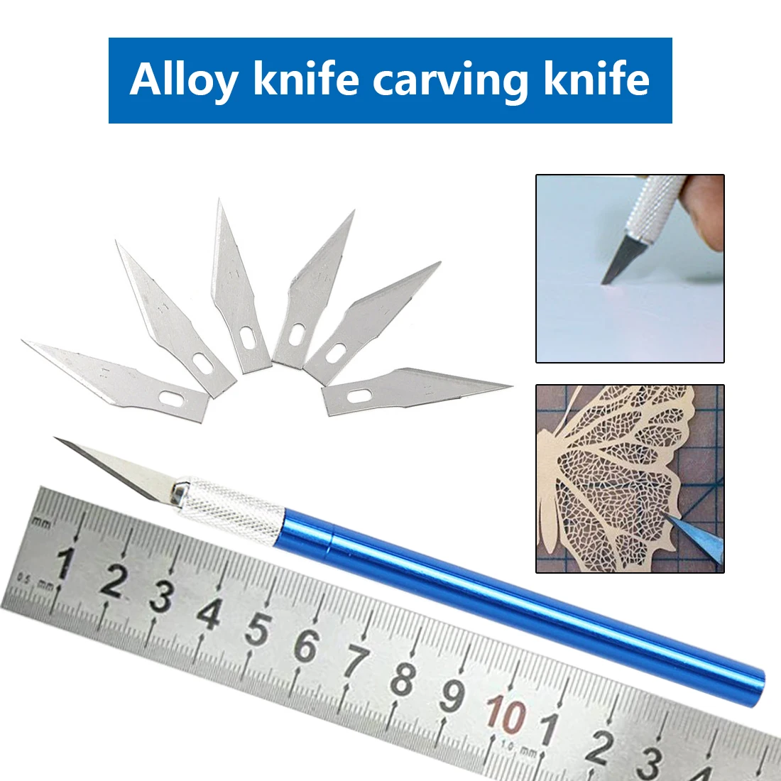 Metal Handle Scalpel Craft Knife Cutter Engraving Knives with 6 Pcs Blades Hand Tools For Mobile Phone Laptop PCB Repair Tools
Metal Handle Scalpel Craft Knife Cutter Engraving Knives with 6 Pcs Blades Hand Tools For Mobile Phone Laptop PCB Repair Tools