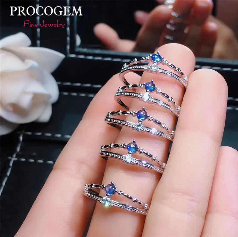 Nice Crown Natural Sapphire Rings for Women Anniversary Gifts 0.15Ct Genuine gems with CZ Fine jewelry 925 Sterling Silver #518
Nice Crown Natural Sapphire Rings for Women Anniversary Gifts 0.15Ct Genuine gems with CZ Fine jewelry 925 Sterling Silver #518
