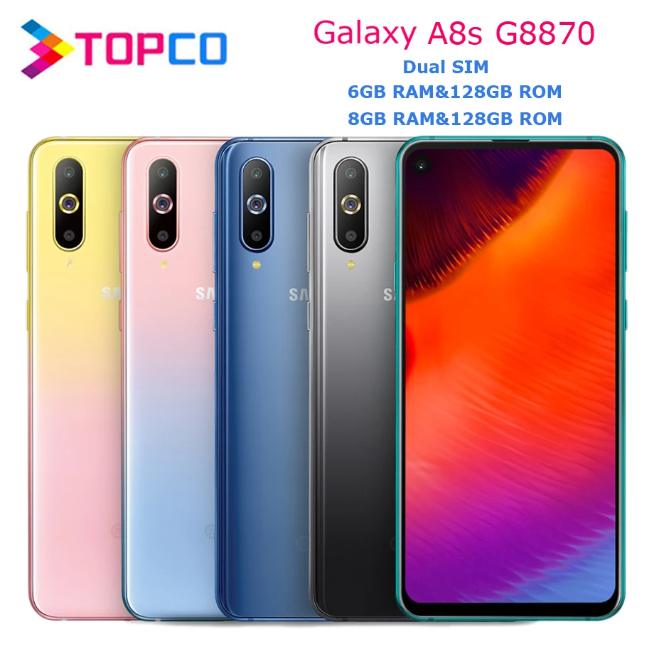 Samsung Galaxy A8s G8870 Dual Sim Octa Core 6.4" 4 Cameras 6GB RAM 128GB ROM Original Mobile Phone Snapdragon 710 NFC
Samsung Galaxy A8s G8870 Dual Sim Octa Core 6.4" 4 Cameras 6GB RAM 128GB ROM Original Mobile Phone Snapdragon 710 NFC