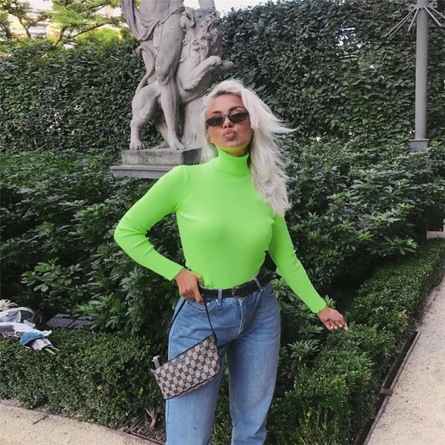 2019Spring new women's fashion high collar long-sleeved slim ribbed solid color sweater
2019Spring new women's fashion high collar long-sleeved slim ribbed solid color sweater
