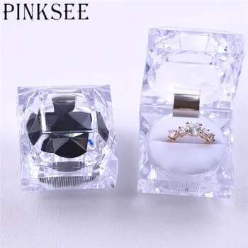 PINKSEE 1PC Simple Clear Jewelry Package Ring Earring Box Acrylic Transparent Wedding Packaging Jewelry Box
PINKSEE 1PC Simple Clear Jewelry Package Ring Earring Box Acrylic Transparent Wedding Packaging Jewelry Box