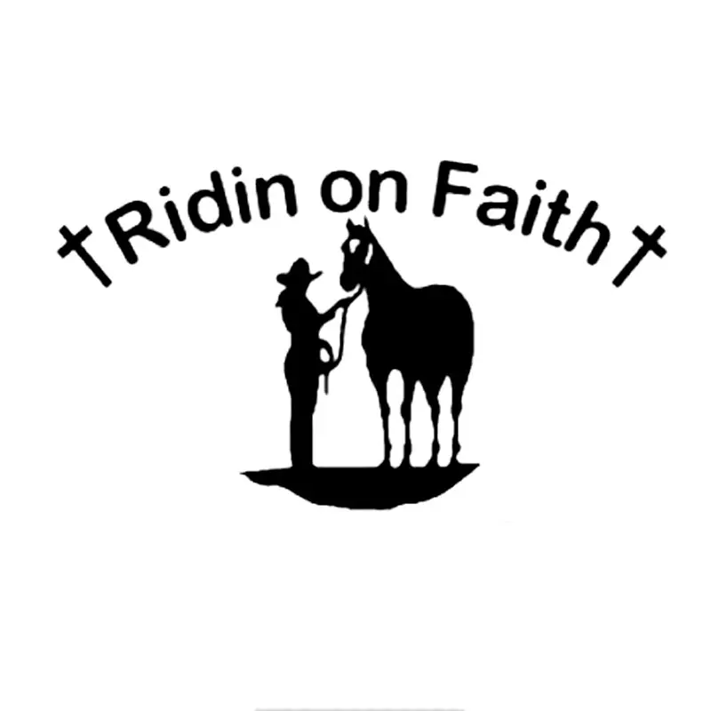 15.2CM*8.9CM Ridin on Faith Cowgirl and Horse Decal Car Sticker Motorcycle Decorating Stickers Black Sliver C8-1278
15.2CM*8.9CM Ridin on Faith Cowgirl and Horse Decal Car Sticker Motorcycle Decorating Stickers Black Sliver C8-1278
