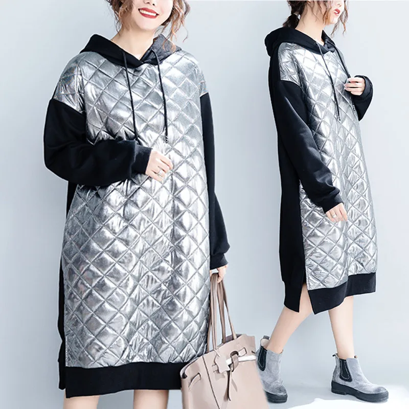 BIG SIZE Autumn Winter Women Fashion Argyle Solid Tops Ladies Female Plus Large Long Warm Cotton Fleece Split Sweatshirt Dress
BIG SIZE Autumn Winter Women Fashion Argyle Solid Tops Ladies Female Plus Large Long Warm Cotton Fleece Split Sweatshirt Dress