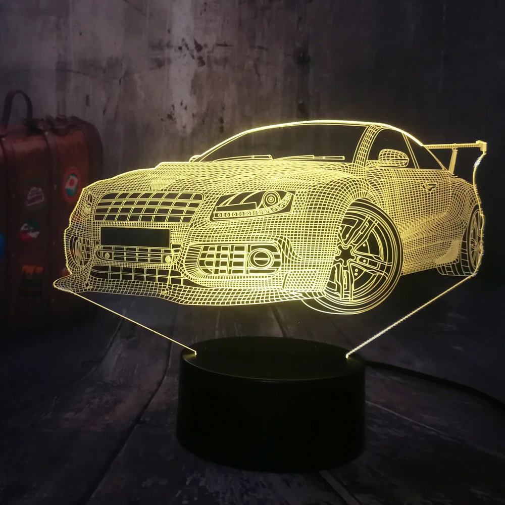 Необычная классная современный автомобильный ночной Светильник 3D светодиодный