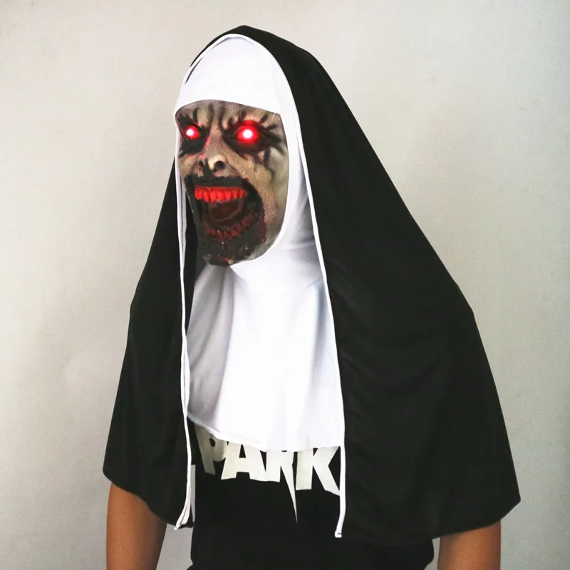 The Nun Horror Mask with LED Light Cosplay Valak Scary Latex Masks with Headscarf Veil Hood Full Face Costume Halloween
The Nun Horror Mask with LED Light Cosplay Valak Scary Latex Masks with Headscarf Veil Hood Full Face Costume Halloween
