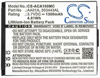

Cameron Sino 1300mAh battery for ACTIVEON DKA10W-B DX LKA10W-B LX 303443AL AA01A Voltage: 3.7V Rate: 4.81Wh Color: Black