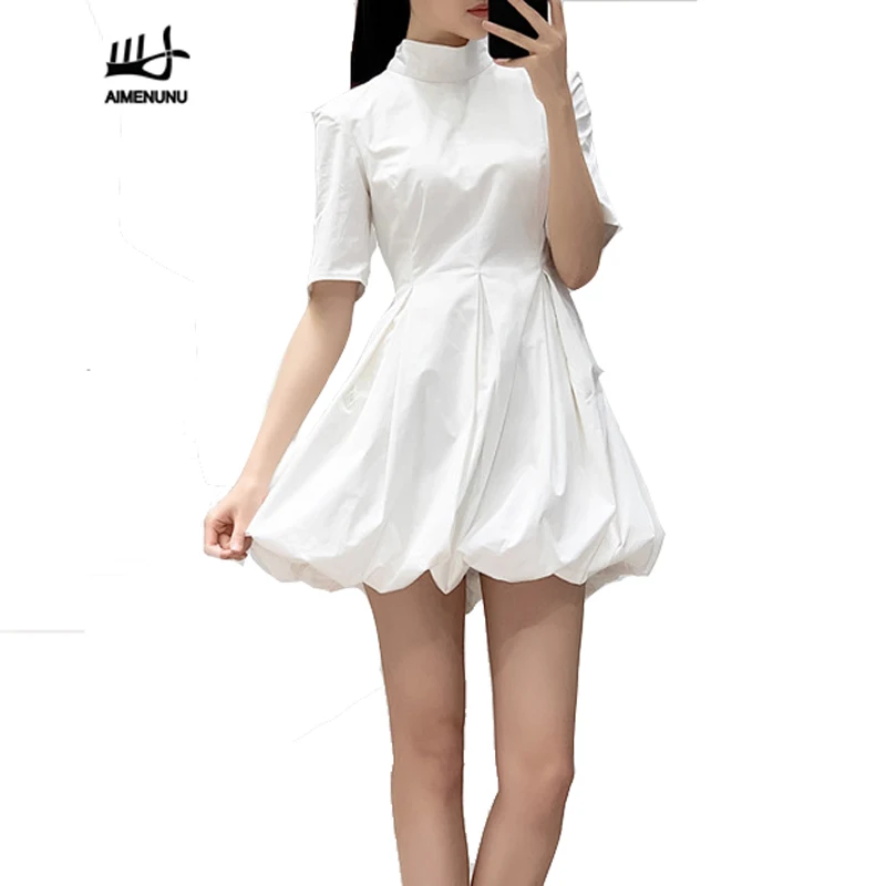 AIMENUNU Solid White Women Dress Elegant Stand Collar High Waist Slim Mini Dresses Female Summer 2019 Fashion Clothes New
AIMENUNU Solid White Women Dress Elegant Stand Collar High Waist Slim Mini Dresses Female Summer 2019 Fashion Clothes New