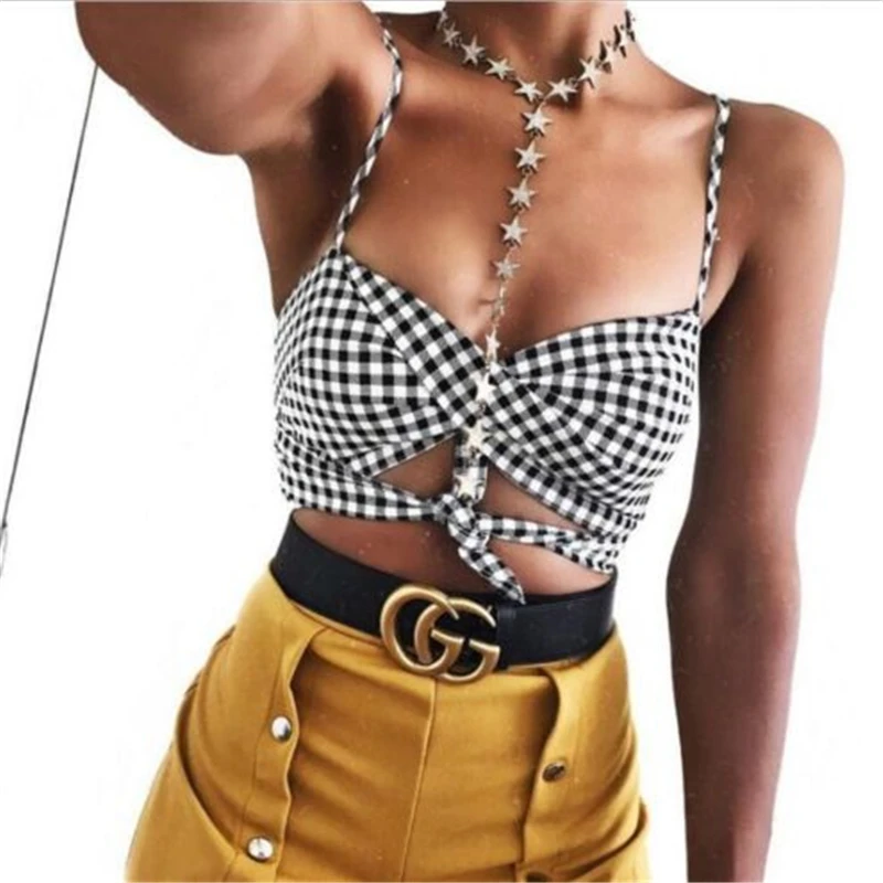 Sexy Women White Black Red 2styles Plaid Back Bow Crop Top Bralette Bras Streetwear Camisole Top Women Cami Female
Sexy Women White Black Red 2styles Plaid Back Bow Crop Top Bralette Bras Streetwear Camisole Top Women Cami Female