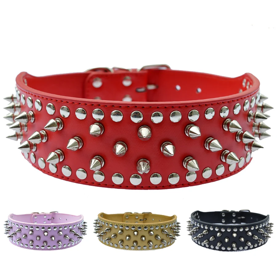 2" Wide Spiked Studded Leather Dog Collars Pitbull Bulldog Big Dog Collar Adjustable For Medium Large Dogs Boxer M L XL XXL
2" Wide Spiked Studded Leather Dog Collars Pitbull Bulldog Big Dog Collar Adjustable For Medium Large Dogs Boxer M L XL XXL