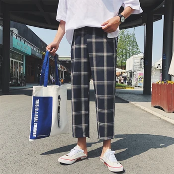 2019 Summer Men Fashion Trend Lattice Wide Leg Casual Pants Waist Elastic Loose High-quality Grey/navy Hot Sale Trousers M-2XL
2019 Summer Men Fashion Trend Lattice Wide Leg Casual Pants Waist Elastic Loose High-quality Grey/navy Hot Sale Trousers M-2XL