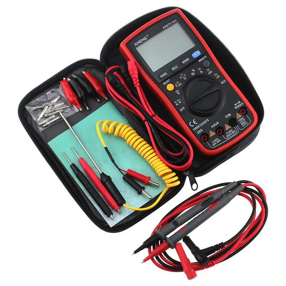 ANENG 19999 counts Digital Multimeter AN870 True-RMS Voltage Ammeter Current Meter
ANENG 19999 counts Digital Multimeter AN870 True-RMS Voltage Ammeter Current Meter
