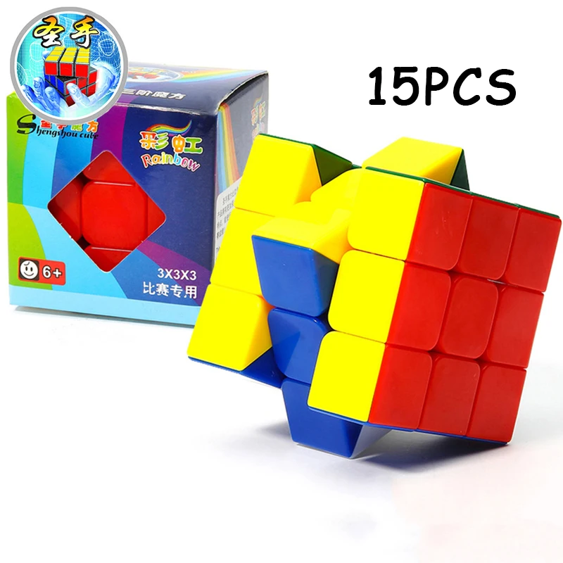 15PCS ShengShou Rainbow 3x3x3 Magic cube Professional Speed Twist Puzzle Cubo magico Education Toy For Children Non Sticker Cube
15PCS ShengShou Rainbow 3x3x3 Magic cube Professional Speed Twist Puzzle Cubo magico Education Toy For Children Non Sticker Cube