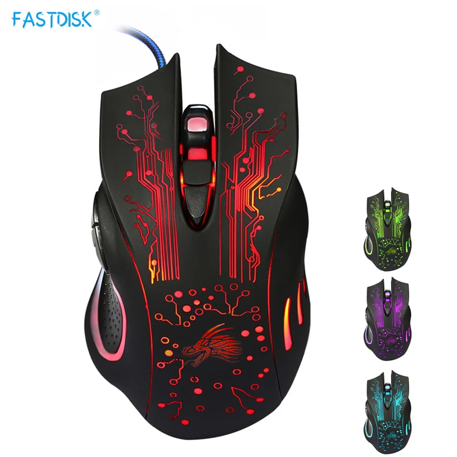 FASTDISK Gaming Mouse 6 Buttons Professional PC Laptop Computer Mouse Gamer Mice Changeable Light 5000dpi USB Optical Mouse
FASTDISK Gaming Mouse 6 Buttons Professional PC Laptop Computer Mouse Gamer Mice Changeable Light 5000dpi USB Optical Mouse