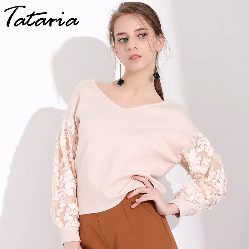 Fashion Women Knitted Sweater Knitting Pullover Lace Sleeve Loose Sweater Women Jumpers Pullovers Knitwear Pull Femme Outwear
Fashion Women Knitted Sweater Knitting Pullover Lace Sleeve Loose Sweater Women Jumpers Pullovers Knitwear Pull Femme Outwear
