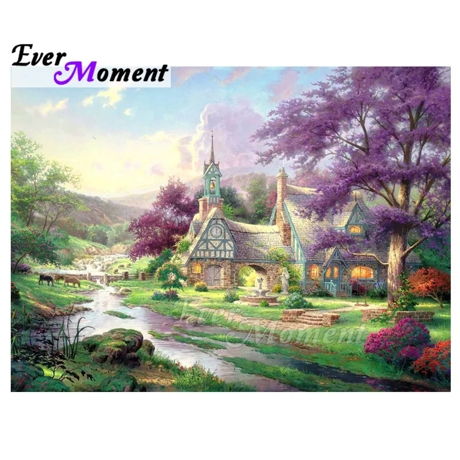 Ever Moment Diamond Painting Full Square Drill Handmade Picture Rhinestone House Purple Tree Landscape Diamond Embroidery 3F811 
Ever Moment Diamond Painting Full Square Drill Handmade Picture Rhinestone House Purple Tree Landscape Diamond Embroidery 3F811