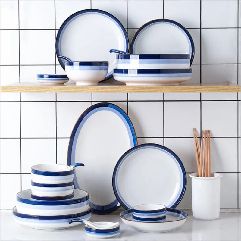 Blue Gradient Dinner Plate Ceramic Kitchen Plate Tableware Set Food Dishes Rice Salad Noodles Bowl Soup Kitchen Cook Tool 1PC
Blue Gradient Dinner Plate Ceramic Kitchen Plate Tableware Set Food Dishes Rice Salad Noodles Bowl Soup Kitchen Cook Tool 1PC