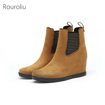 Rouroliu Women Non-Slip Height-Increasing Rain Boots Waterproof Water Shoes Wellies Frosted Ankle Rainboots Woman RT363
Rouroliu Women Non-Slip Height-Increasing Rain Boots Waterproof Water Shoes Wellies Frosted Ankle Rainboots Woman RT363
