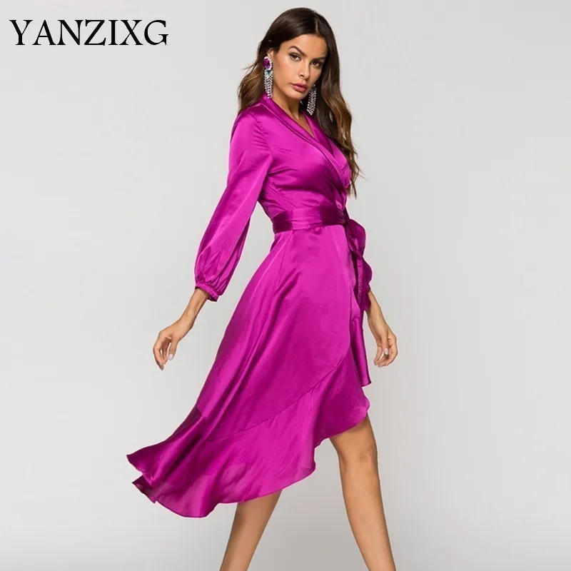 2019 Spring New Ladies Bandage Waist Irregular Ruffles Long-sleeve Dresses Female Stain Fabric Fashin Sexy Clothes A033
2019 Spring New Ladies Bandage Waist Irregular Ruffles Long-sleeve Dresses Female Stain Fabric Fashin Sexy Clothes A033