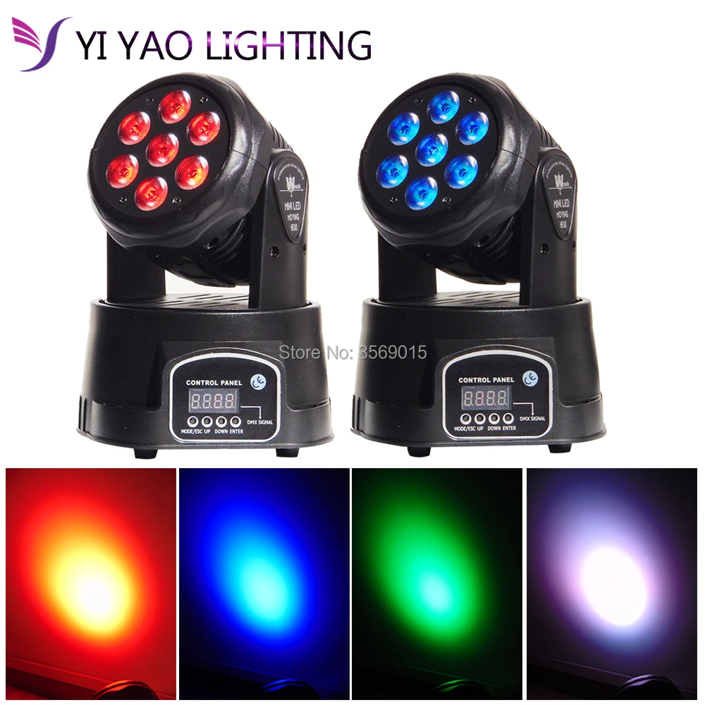 

2pcs/lot 7x12w Full Color 4In1 RGBW LED Moving Beam Light, Use For Disco, Ballroom, KTV, Bar ,Club, Party, Wedding