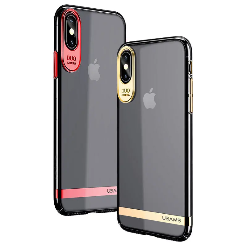 USAMS для iPhone X чехол с блестящим гальваническим покрытием ARC Edge Жесткий ПК