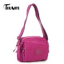 TEGAOTE pequeña Wome bolsos de hombro Bolso femenino lujo diseñador solapa Mini damas tassan Beach Crossbody bolsa Bolso Mujer Nylon 2019(China)
