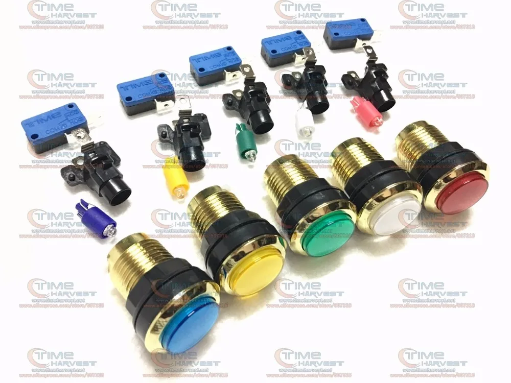Free Shipping 50pc Chrome gold plated LED Illuminated push button with microswitch Arcade Game Machine accessories Cabinet Parts
Free Shipping 50pc Chrome gold plated LED Illuminated push button with microswitch Arcade Game Machine accessories Cabinet Parts