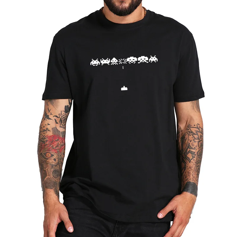 EU Size Space Invader T shirt Classic Shooting Retro Game Gift For Atari Arcade Player Creative Design Black Cotton T-shirt
EU Size Space Invader T shirt Classic Shooting Retro Game Gift For Atari Arcade Player Creative Design Black Cotton T-shirt