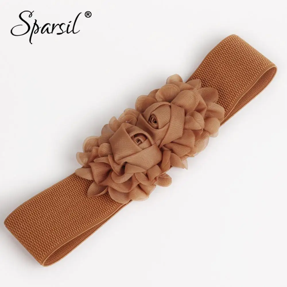 Sparsil Women Super Elastic 6cm Wide Waist Belts Chiffon Rose Decorated Cummerbunds Female Girdle Solid Color Slim Fit Waistband
Sparsil Women Super Elastic 6cm Wide Waist Belts Chiffon Rose Decorated Cummerbunds Female Girdle Solid Color Slim Fit Waistband