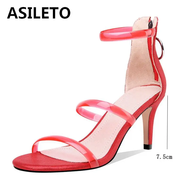 ASILETO large Size 45 Dress Jelly Shoes woman gladiator sandals high heel open toe zipper cover heels sandals zipper transparent 
ASILETO large Size 45 Dress Jelly Shoes woman gladiator sandals high heel open toe zipper cover heels sandals zipper transparent