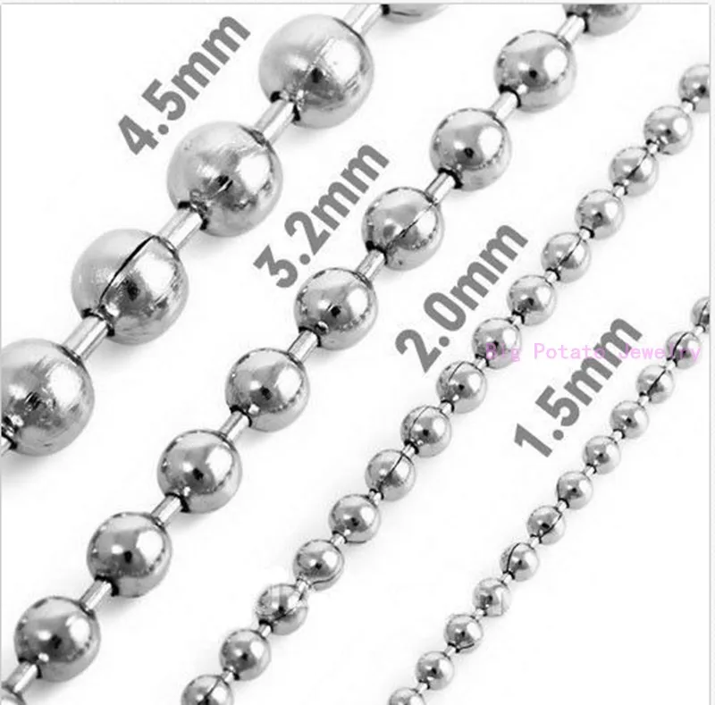 2mm/2.4mm/3.2mm/4mm/6mm Wide Polishing Silver Round Ball Chain Stainless Steel Jewelry For Men's IDY Finding Pendant 5/10m Long
2mm/2.4mm/3.2mm/4mm/6mm Wide Polishing Silver Round Ball Chain Stainless Steel Jewelry For Men's IDY Finding Pendant 5/10m Long
