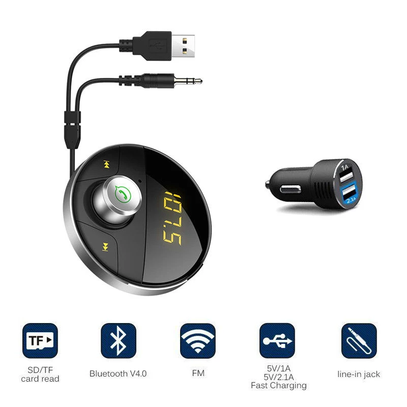 Handsfree AUX FM Transmitter Launcher Center 3.5mm Bluetooth Car Kit Jack MP3 Player Car USB Adapter Console Vehicle MP3 Player
Handsfree AUX FM Transmitter Launcher Center 3.5mm Bluetooth Car Kit Jack MP3 Player Car USB Adapter Console Vehicle MP3 Player