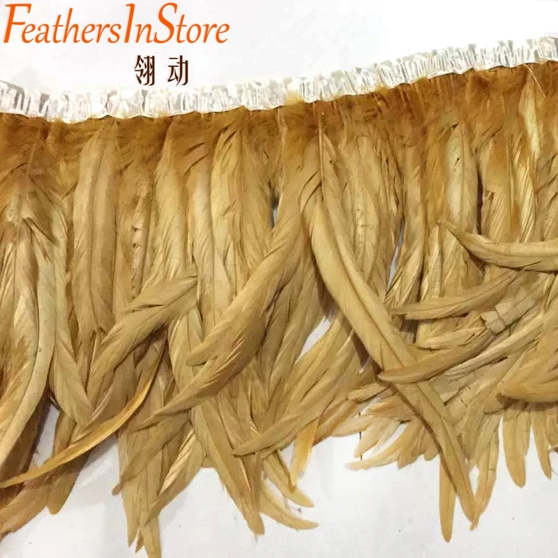 10Meters/lot 30-35cm Height Gold Brown Colour Coque Rooster Feather Trim Coque Tail Feather Fringe For Carnival Costume
10Meters/lot 30-35cm Height Gold Brown Colour Coque Rooster Feather Trim Coque Tail Feather Fringe For Carnival Costume