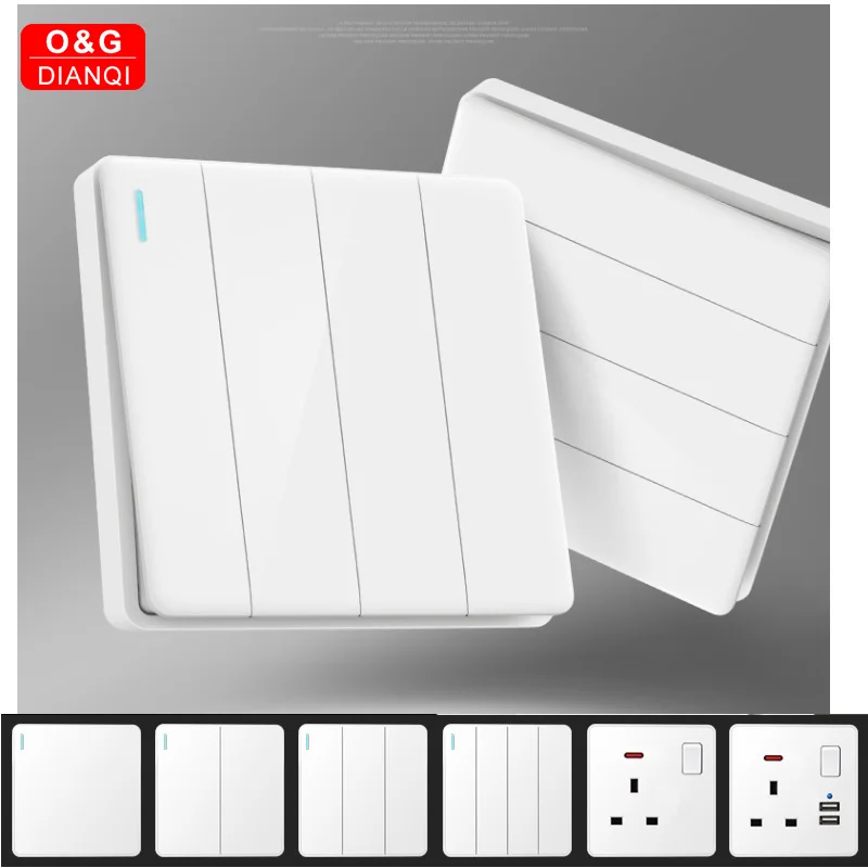 86Type US UK Standard Push on off Wall Switch 1Gang 2Gang 3Gang 4Gang 1Way 2Way Wall Light Switch 20A 45A Socket UK Socket
86Type US UK Standard Push on off Wall Switch 1Gang 2Gang 3Gang 4Gang 1Way 2Way Wall Light Switch 20A 45A Socket UK Socket