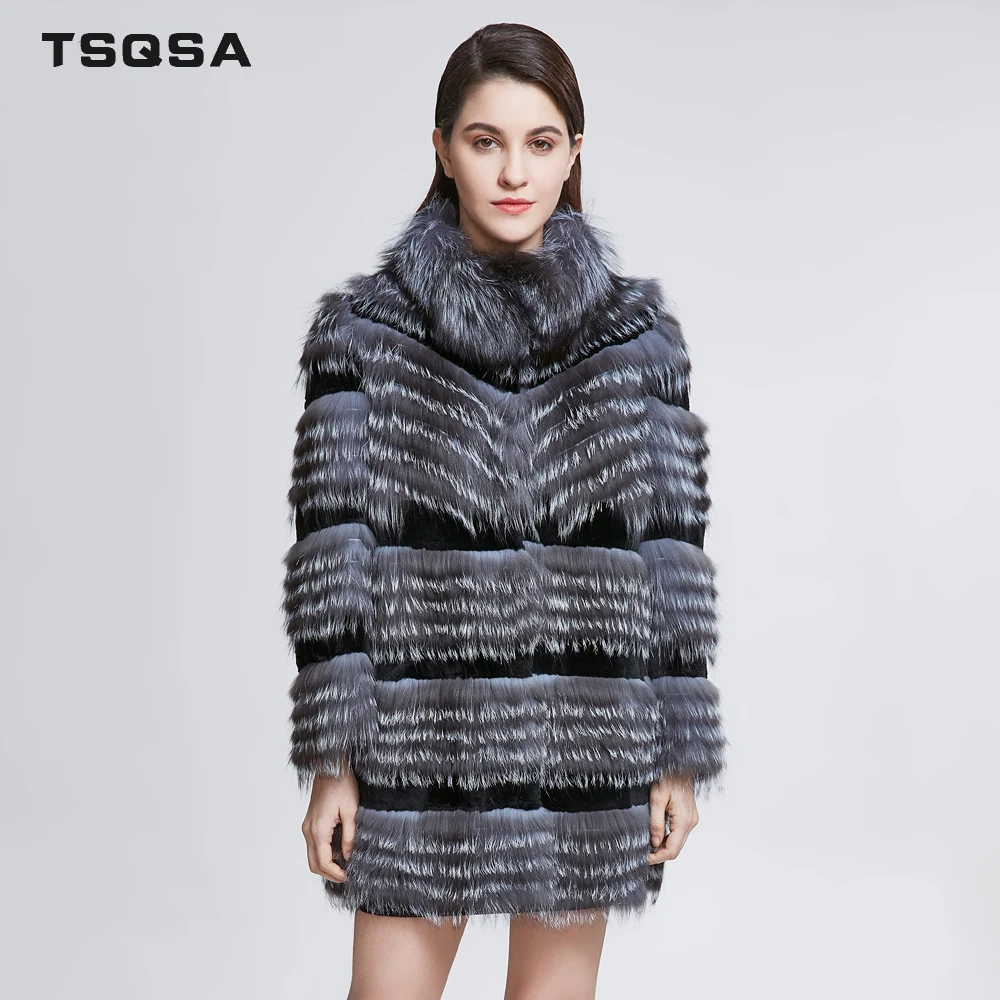 TSQSA Women Clothing Real Fox Fur Coat Natural Fox With Rex Rabbit Fur Clothes 2019 New Casual Fashion Lady Overcoat TAC1819
TSQSA Women Clothing Real Fox Fur Coat Natural Fox With Rex Rabbit Fur Clothes 2019 New Casual Fashion Lady Overcoat TAC1819