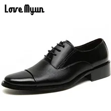 Volwassen heren lederen schoenen heren jurk zakelijke schoenen bruiloft Werken Kantoor papa schoenen lace up Oxfords big size 46 47 AA-82(China)