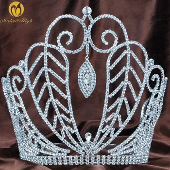 Large 8" Beauty Pageant Tiara Diadem Austrian Rhinestone Crystal Floral Crown Hair Jewelry Wedding Bridal Prom Party Costumes
Large 8" Beauty Pageant Tiara Diadem Austrian Rhinestone Crystal Floral Crown Hair Jewelry Wedding Bridal Prom Party Costumes